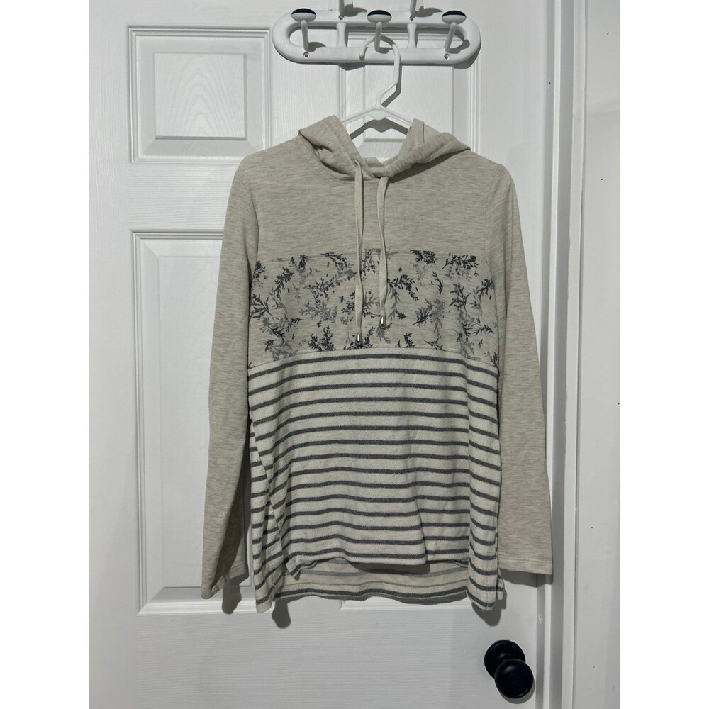 Maurices medium Women's hoodie with floral and stripe pattern